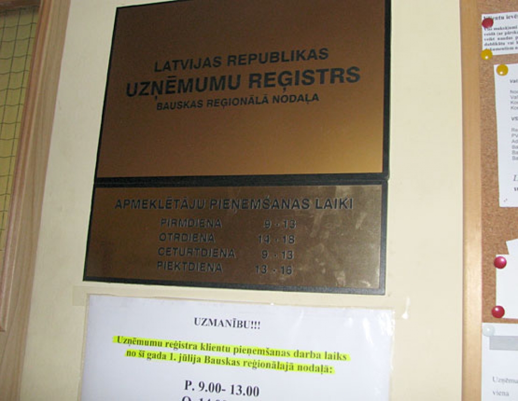 Uzņēmumu reģistrs tomēr saglabā nodaļu Bauskā