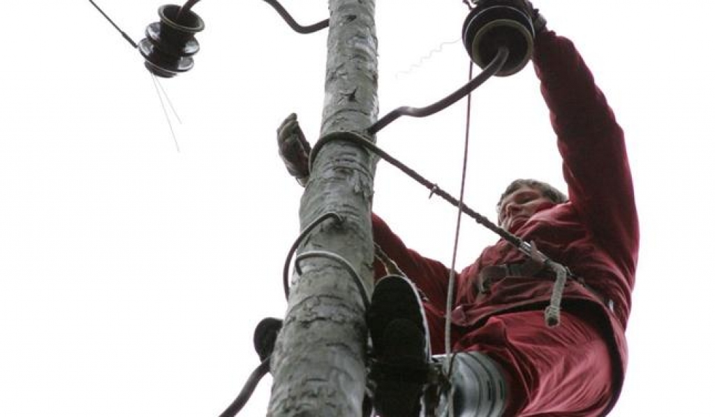 Vējš Iecavu pusstundu atstāj bez elektrības