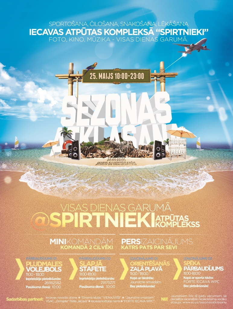 Aktīvās atpūtas sezonu atklās Iecavas «Spirtniekos»