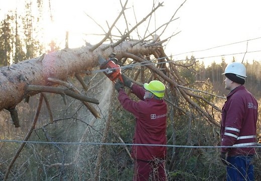 Vētras dēļ elektroapgāde traucēta vairāk nekā 100 000 mājsaimniecību