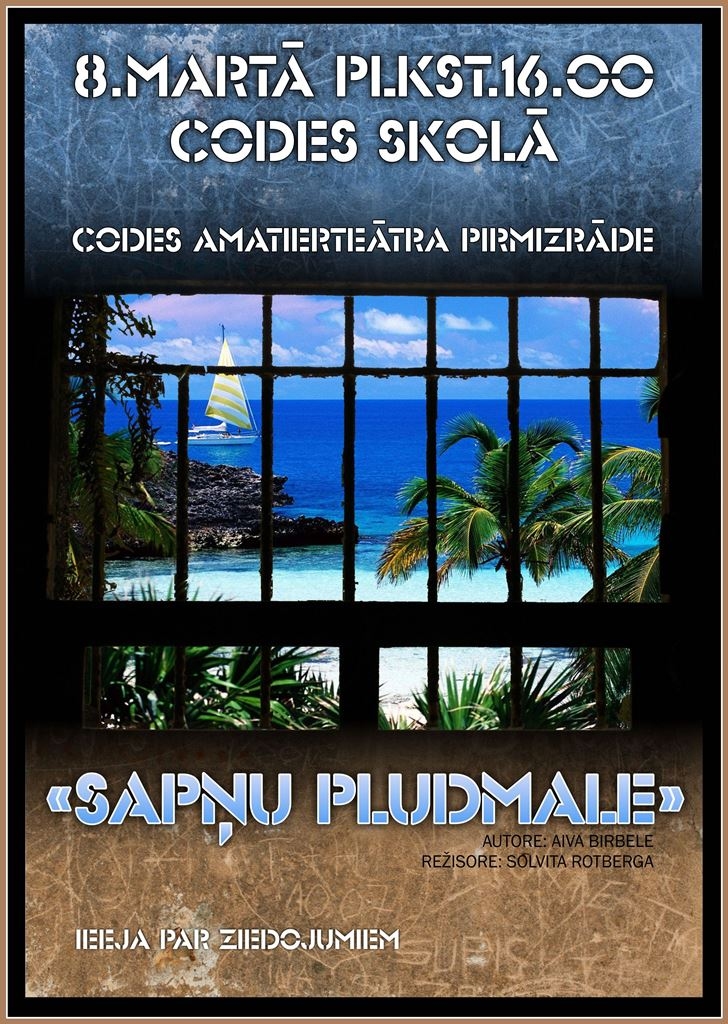 Codes amatierteātris aicina uz pirmizrādi «Sapņu pludmale»