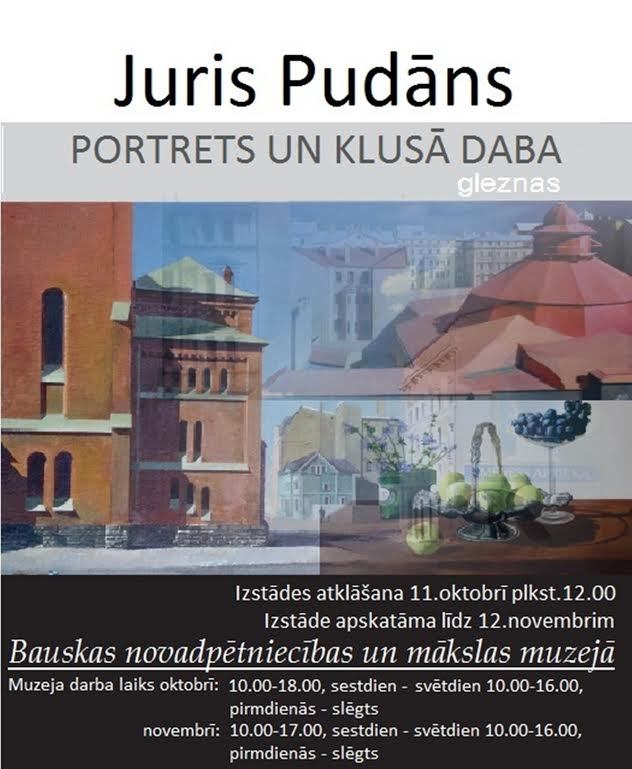 Muzejā atklās Jura Pudāna izstādi «Portrets un klusā daba»
