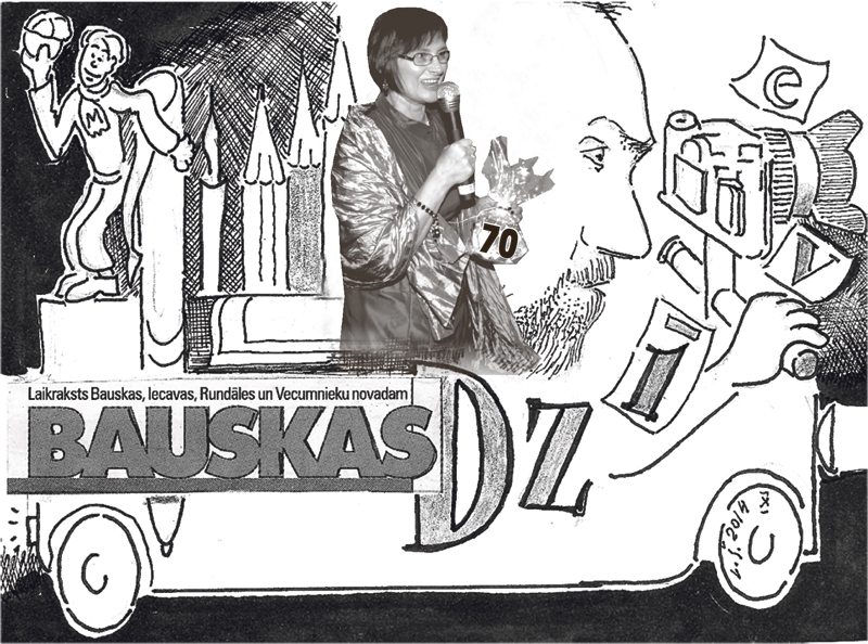 Karikatūra: «AUGSTU LAIMI, PRIEKU!»