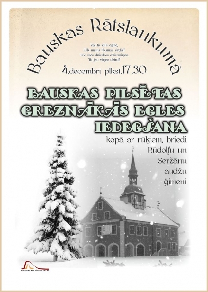 Ziemassvētku egles iedegšana Bauskā
