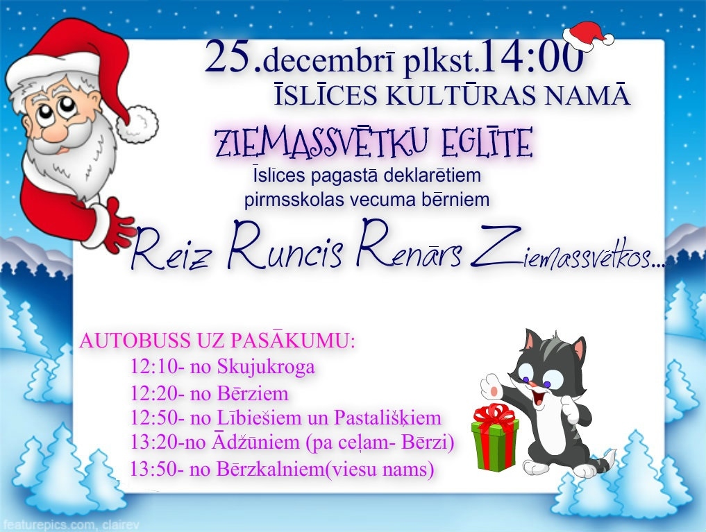 Ziemassvētku eglīte bērniem Īslīcē