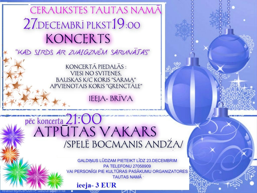 Svētku koncerts un balle Ceraukstē