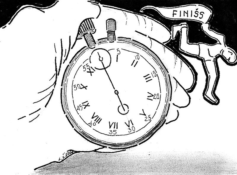 Karikatūra: AUGSTĀK, TĀLĀK UN... VAIRĀK!