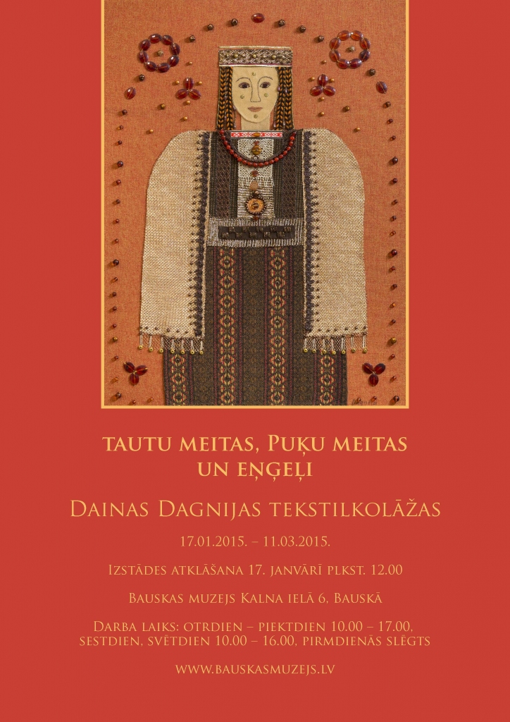 Dainas Dagnijas tekstilkolāžu izstāde Bauskā