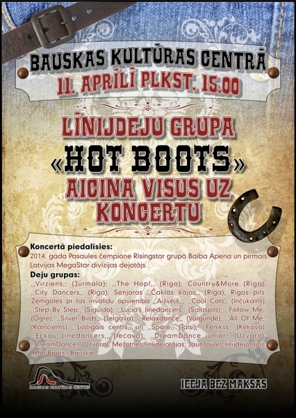 Līnijdeju grupas «Hot Boots» koncerts Bauskā