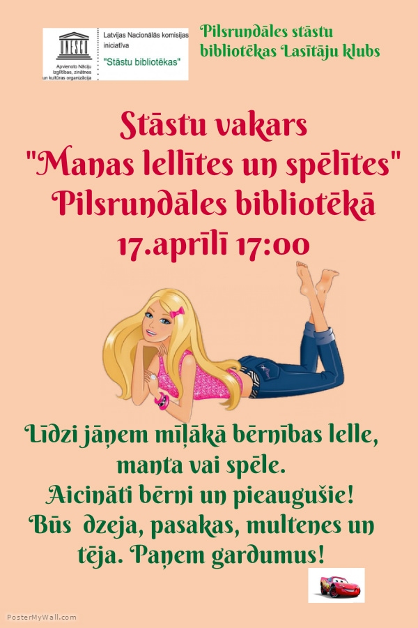 Stāstu vakars «Manas lellītes un spēlītes» Rundālē