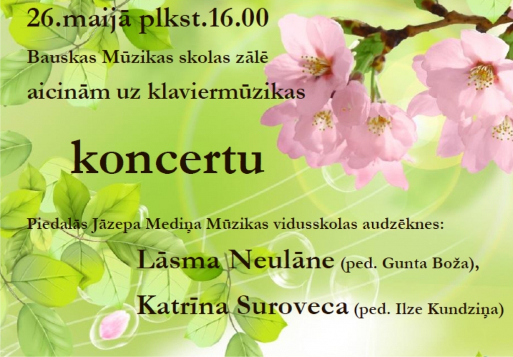 Klaviermūzikas koncerts Bauskā