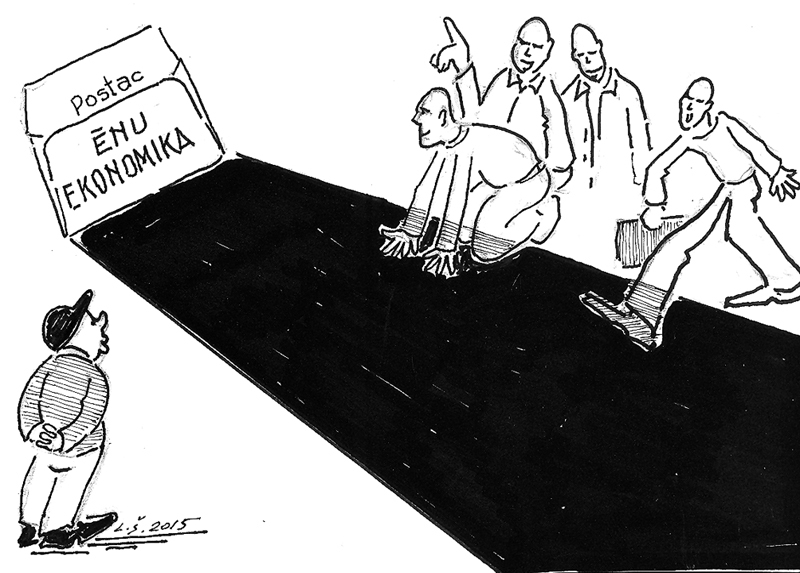 Karikatūra: ĒNAS SAĒD BUDŽETU