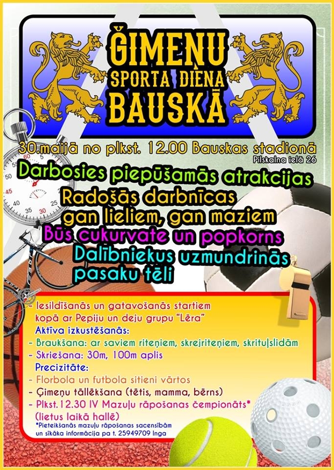 Ģimeņu sporta diena Bauskā