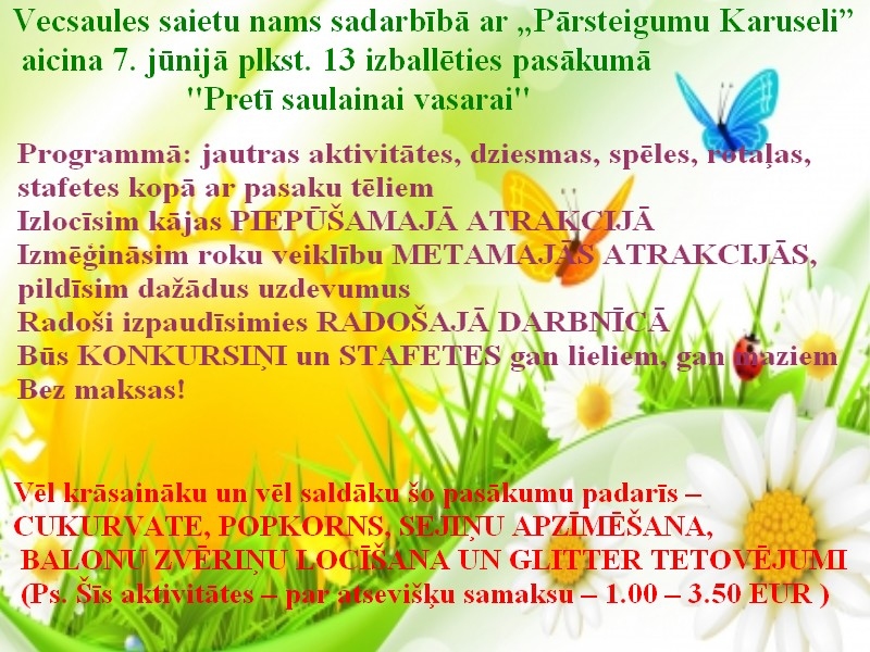 Pasākums Vecsaulē «Pretī saulainai vasarai»