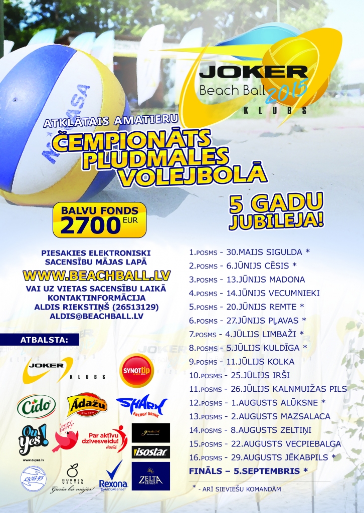 Vecumniekos notiks «Joker Beach Ball'15» posms
