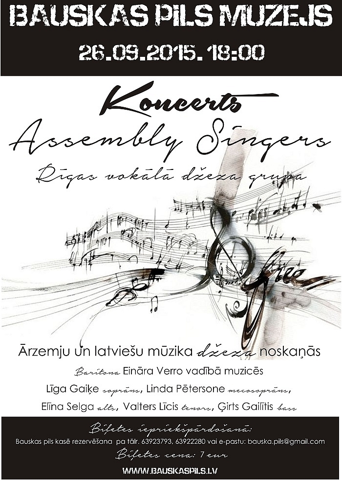 Grupas «Assembly Singers» koncerts Bauskas pilī