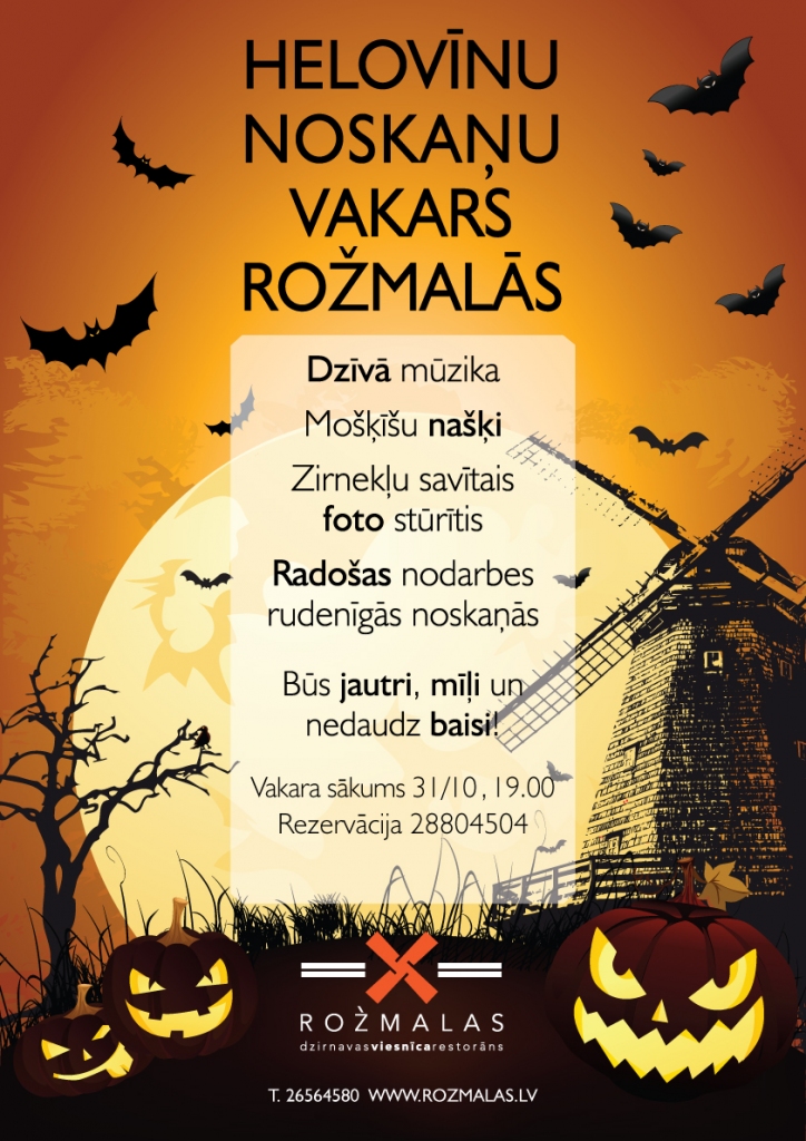 Helovīnu noskaņu vakars „Rožmalās”