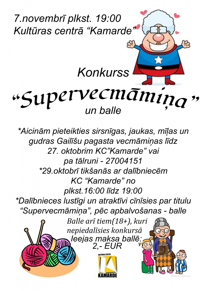 Konkurss “Supervecmāmiņa” Gailīšu pagasta “Kamardē”