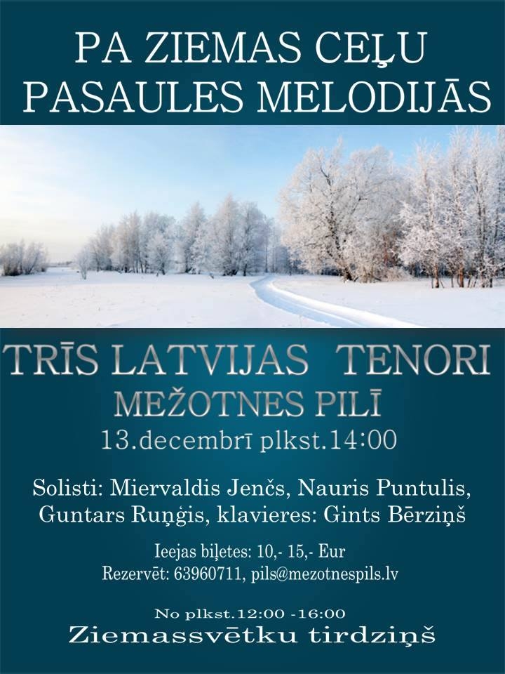 Trīs Latvijas tenori Mežotnes pilī