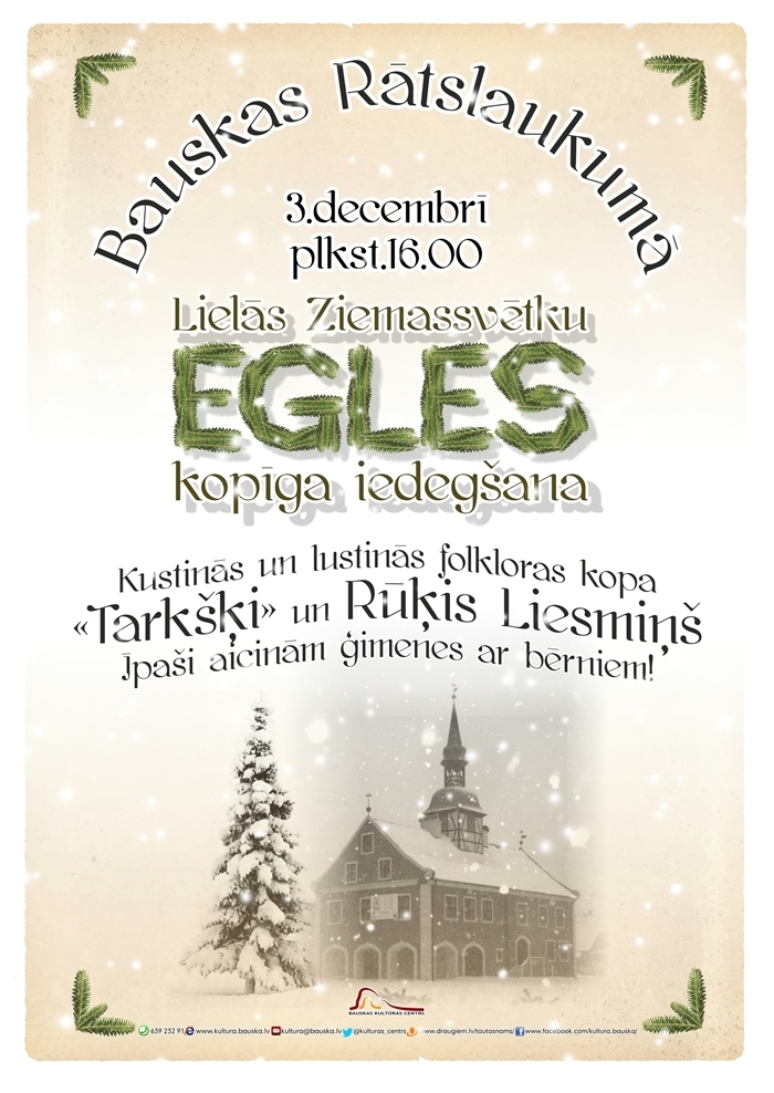 Ziemassvētku egles iedegšana Bauskā