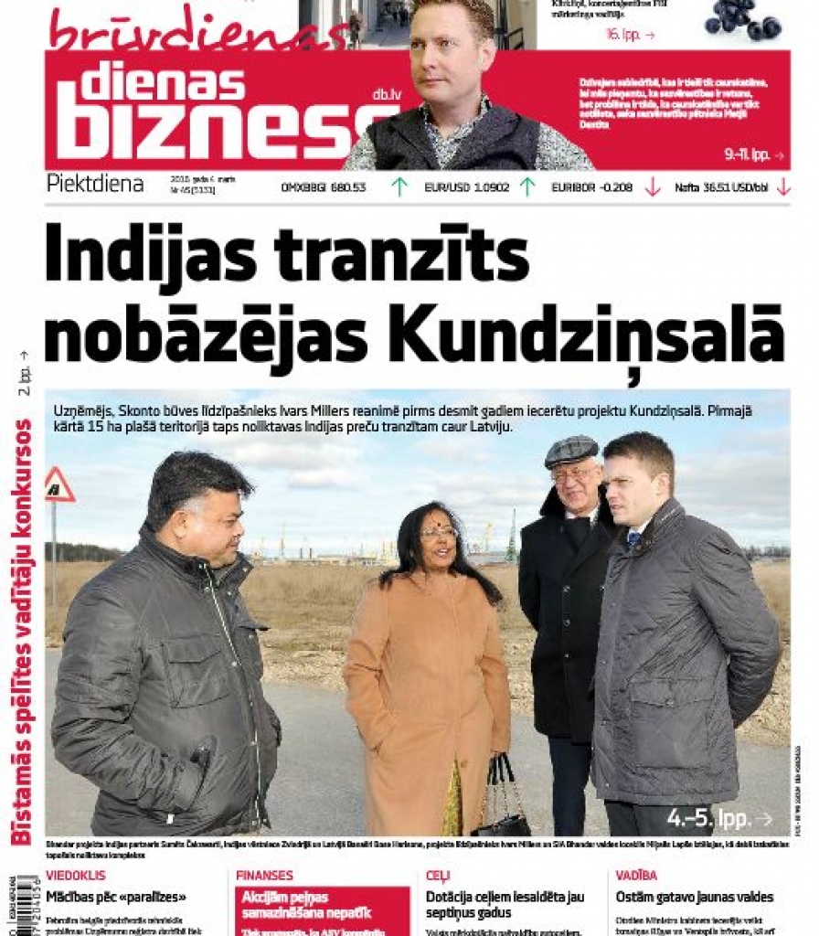 Dienas tēma: Indijas tranzīts nobāzējas Kundziņsalā