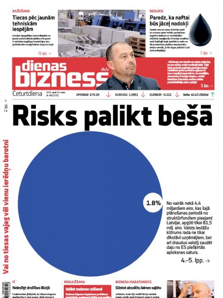 Dienas tēma: Struktūrfondu uzrāviens gaidāms 2017. gadā