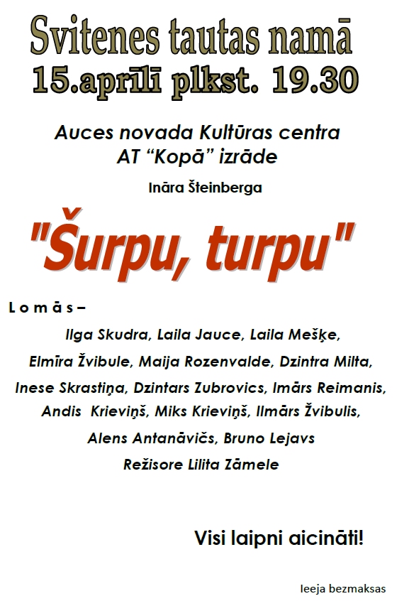 Deju kopas «Šurpu turpu» 10 gadu jubilejas svinības Svitenē