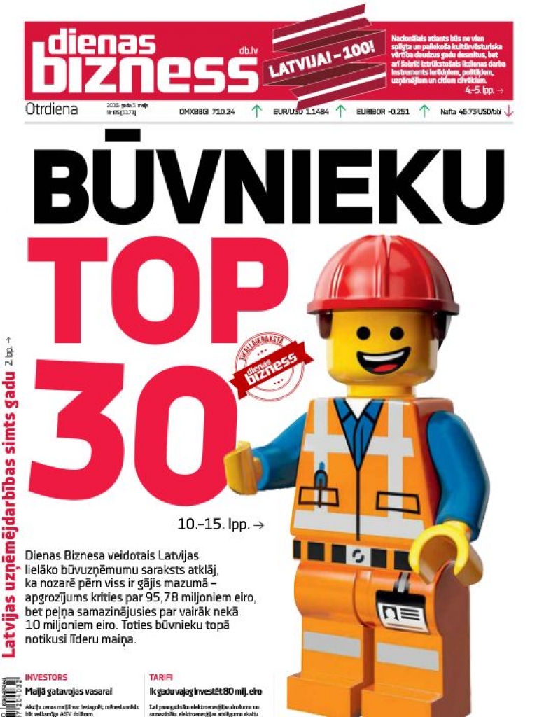 Būvnieku TOP 30: Gads ar treknu mīnusa zīmi