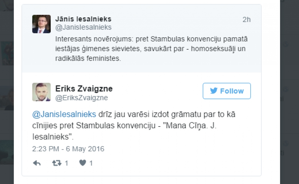 Tviterpērles: Manā cīņā pret Stambulas konvenciju