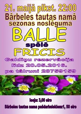 Sezonas noslēguma balle Bārbelē
