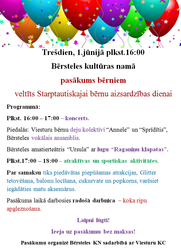 Bērstelē – pasākums bērniem
