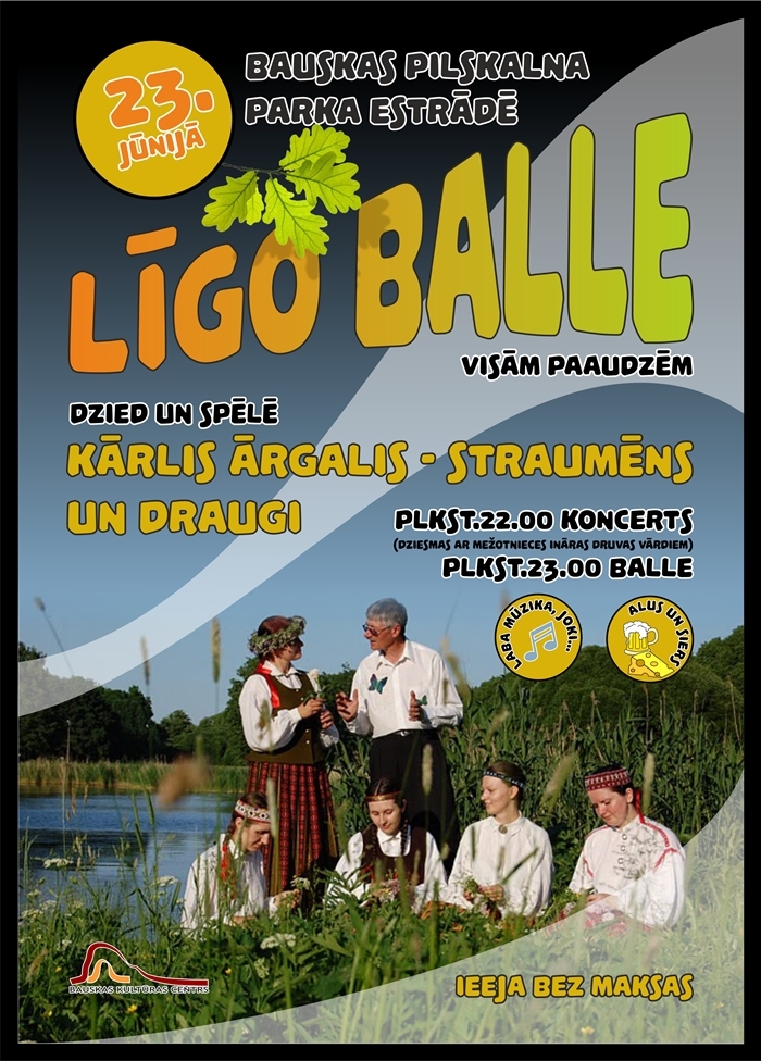 Līgo balle Bauskas pilskalna parka estrādē