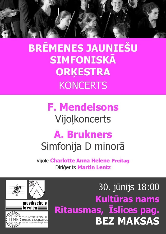 Brēmenes jauniešu simfoniskā orķestra koncerts Īslīcē