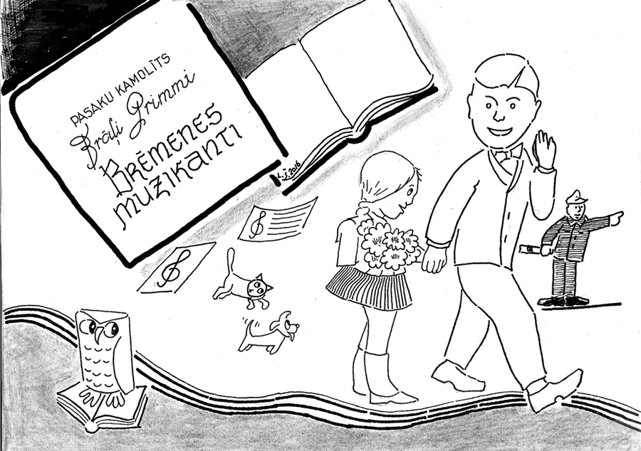 Karikatūra: NO ROTAĻĀM – UZ SKOLU