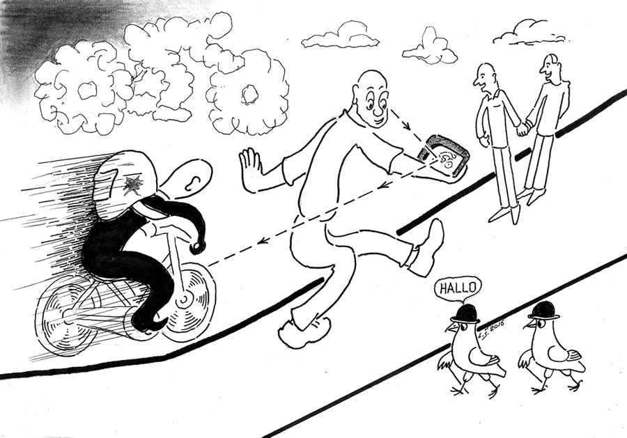 Karikatūra: VELOSIPĒDUS IEZIEMOS