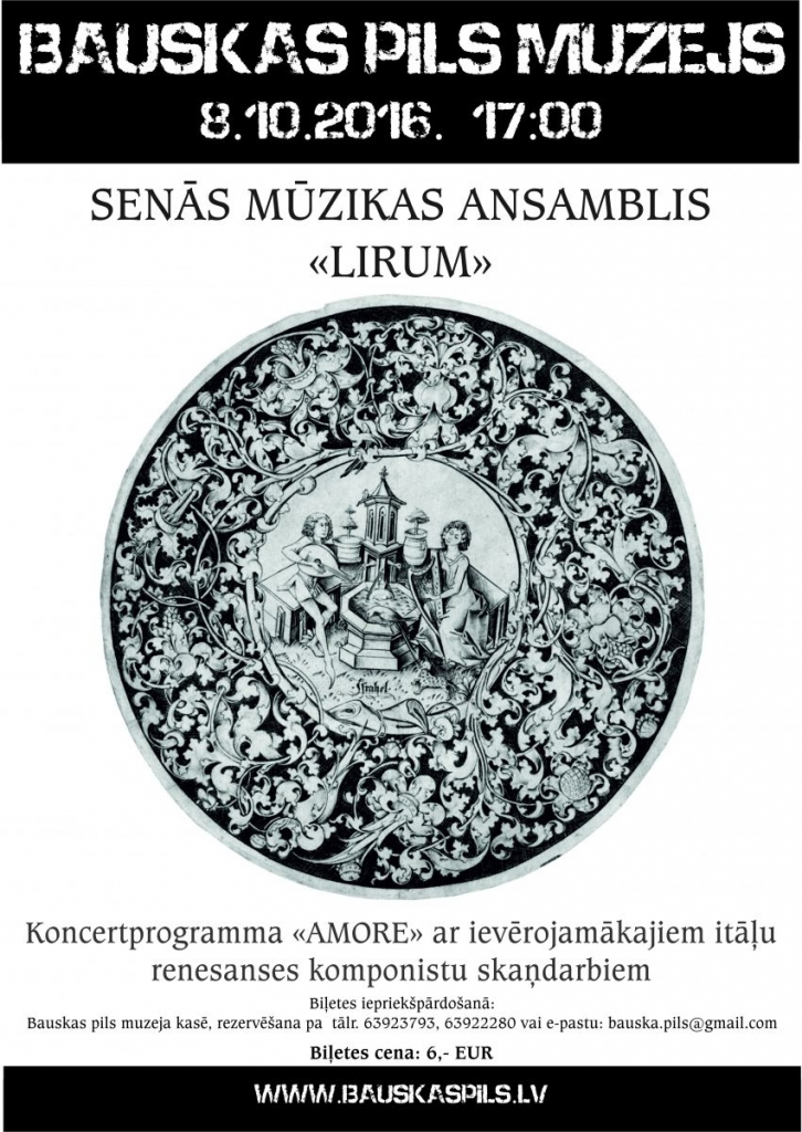 Senās mūzikas ansambļa «Lirum» koncerts Bauskas pilī