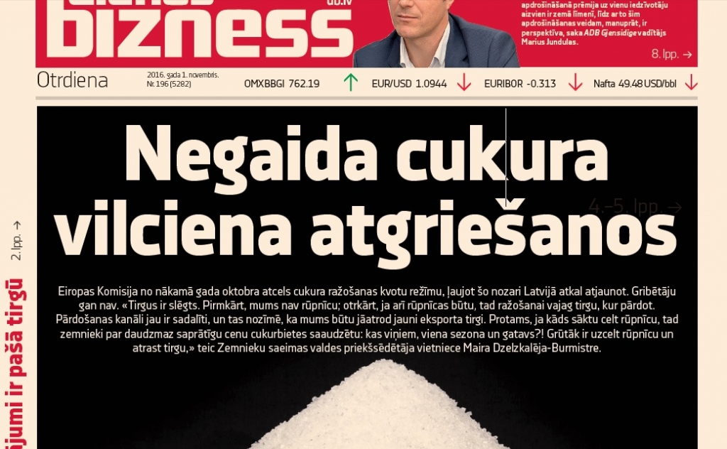 Latvijā ražotā cukura vilciens ir aizgājis