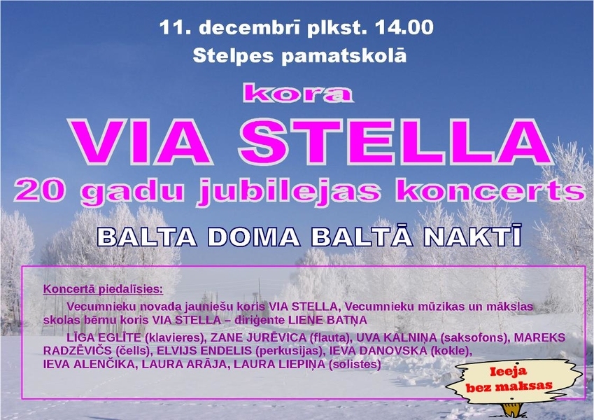 Kora «Via Stella» 20 gadu jubilejas koncerts Stelpē