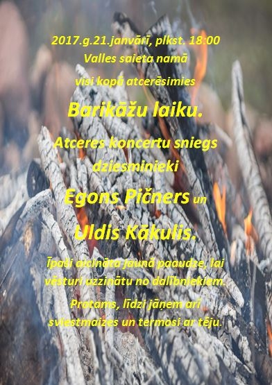 Barikāžu atceres sarīkojums Vallē