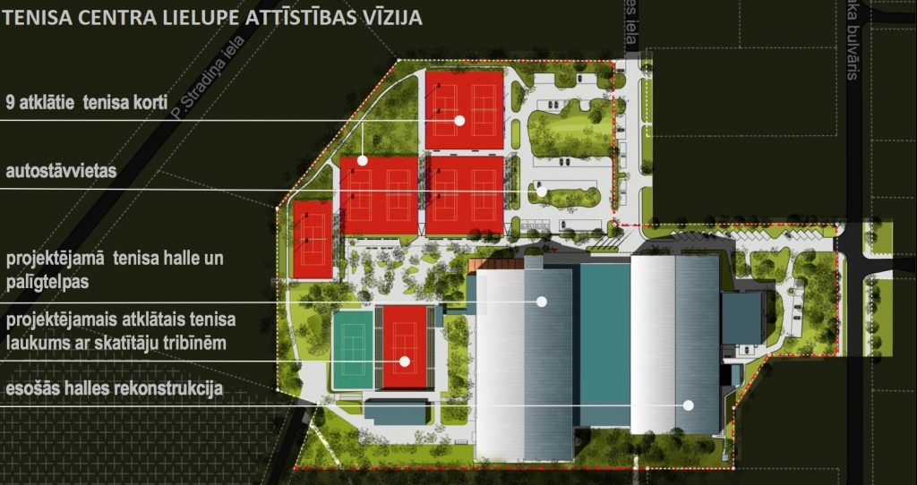 Sāks 9,089 miljonus eiro vērtos tenisa centra Lielupe pārbūves darbus