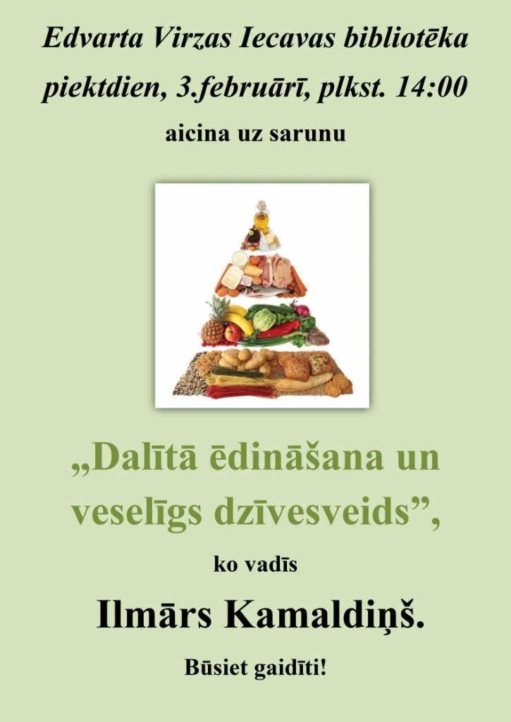 «Dalītā ēdināšana un veselīgs dzīvesveids» Iecavā