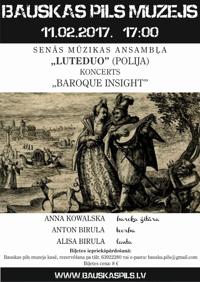 Senās mūzikas ansambļa «LUTEDUO» koncerts Bauskas pilī