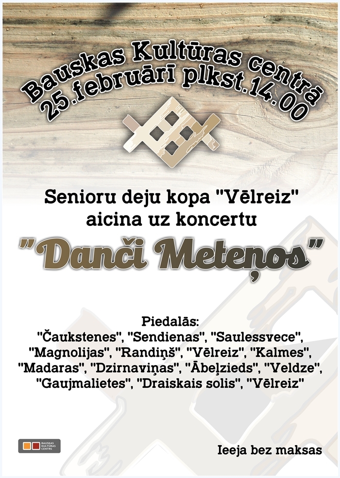 Senioru deju kopas «Vēlreiz» koncerts Bauskā