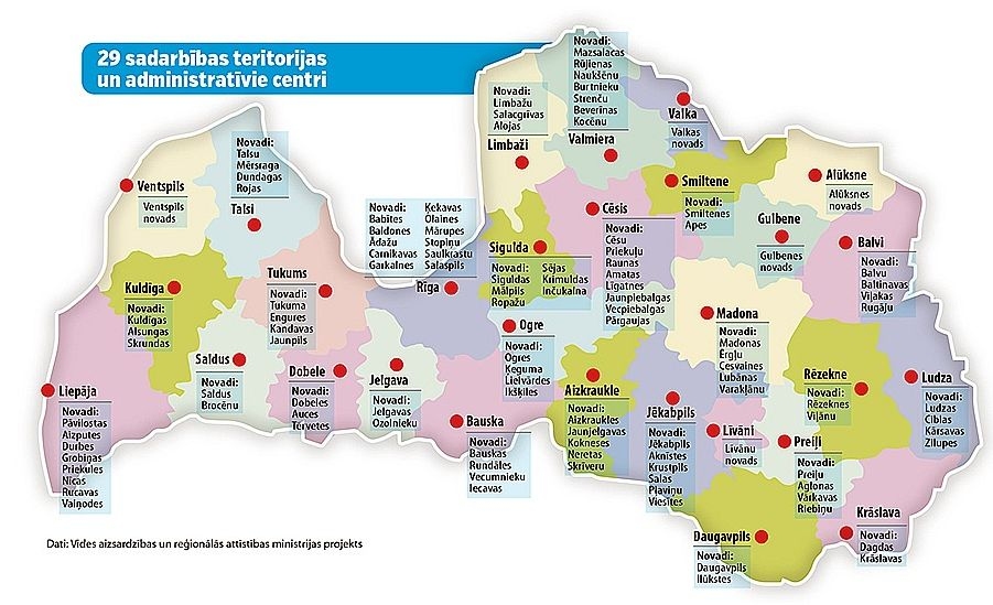 Pieprasa mazo pašvaldību apvienošanu