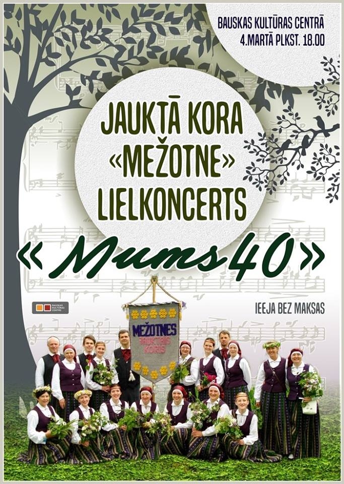 Jauktā kora «Mežotne» koncerts Bauskā