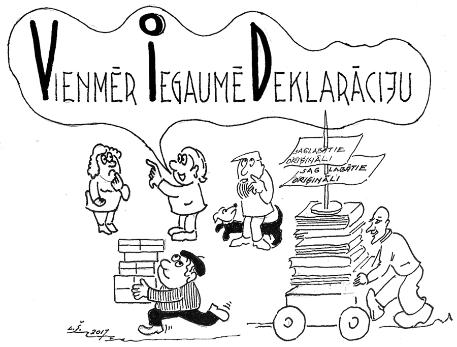 Karikatūra: GADSKĀRTĒJĀ NAUDASMAKU CAURSKATE