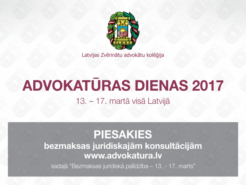 Advokatūras dienās varēs saņemt bezmaksas juridiskās konsultācijas