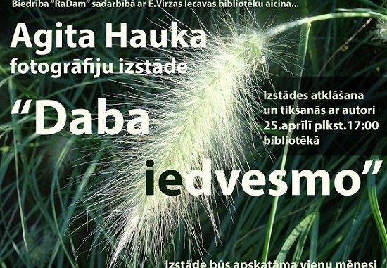 Aicina uz dabas iedvesmotu fotogrāfiju izstādi