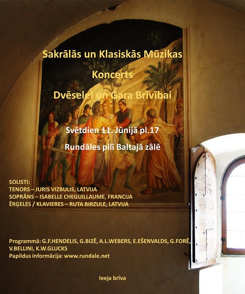 Sakrālās un klasiskās mūzikas koncerts Rundāles pilī