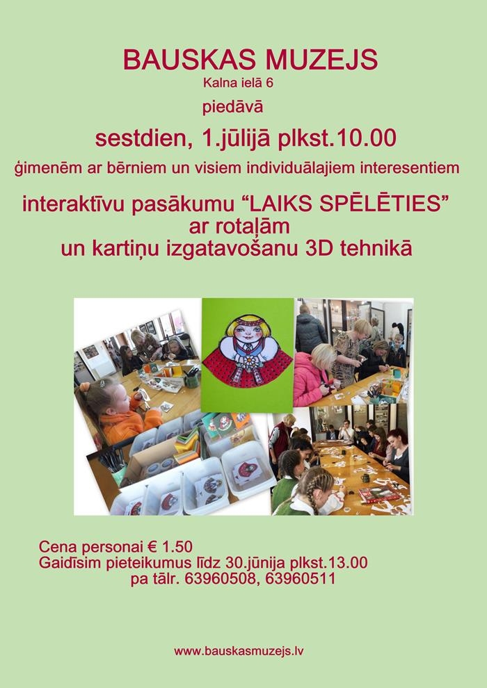 Interaktīvs pasākums Bauskas muzejā